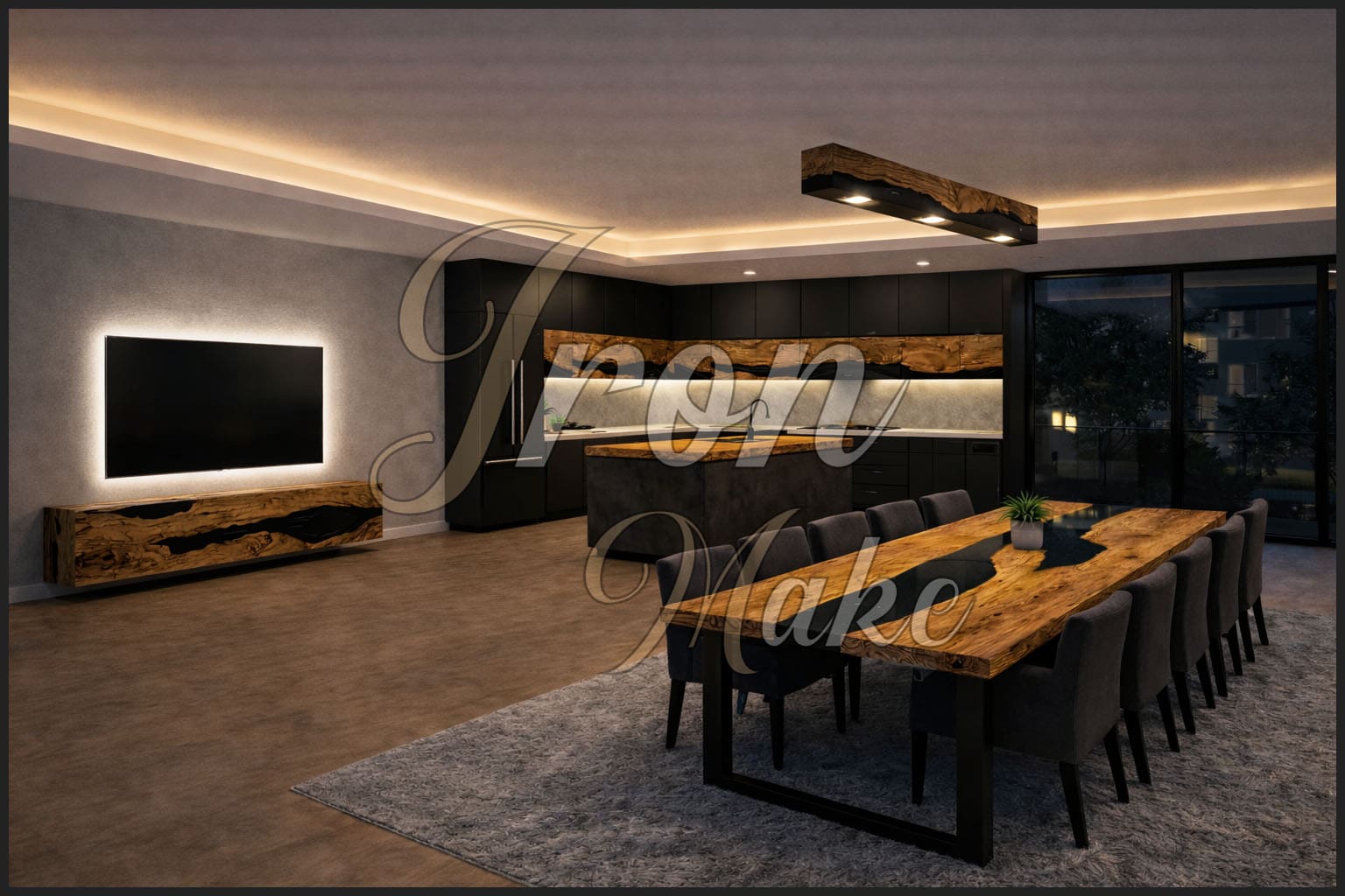 Ambiente Iron Make in legno e resina