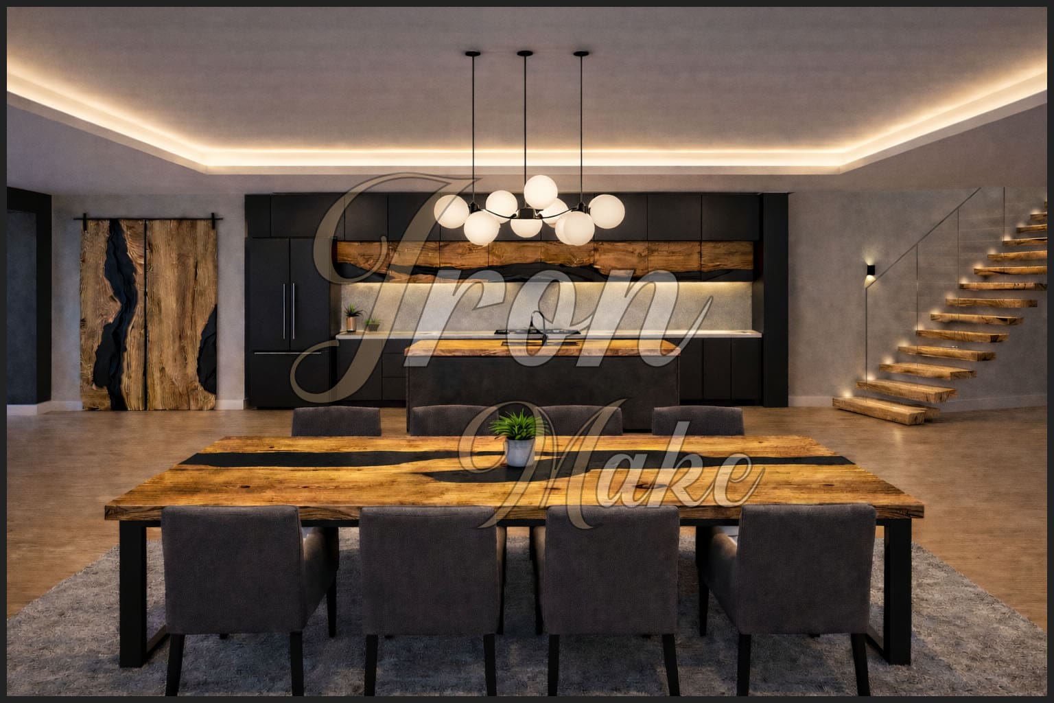 Ambiente Iron Make in legno e resina